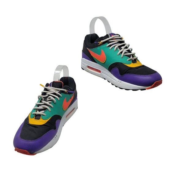 Y2K Nike Air Max 1 SE Windbreaker Sneakers Sz 9.5 Multi-Color Streetwear Kidcore - Picture 14 of 14